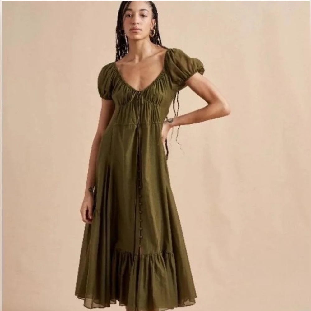 NWT La Ligne Olive Green Midi Dress